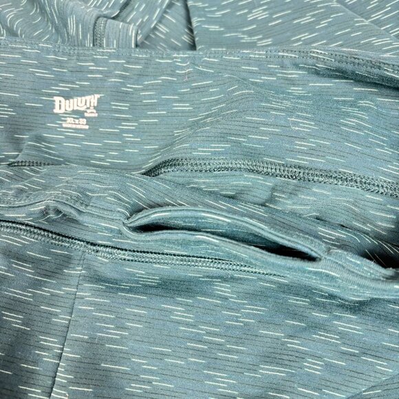 Duluth Trading Pants Womens XL Pull On Straight Leg Green Print Stretch Pockets - Picture 9 of 11